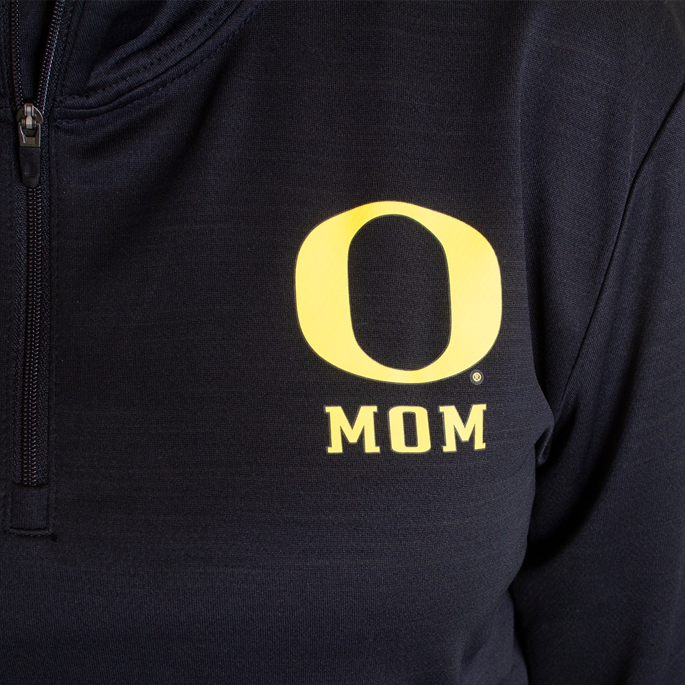 Classic Oregon O, Nike, Black, Pullover, Performance/Dri-FIT, Women, Intensity, Mom, 1/4-Zip, Sweatshirt, 745919